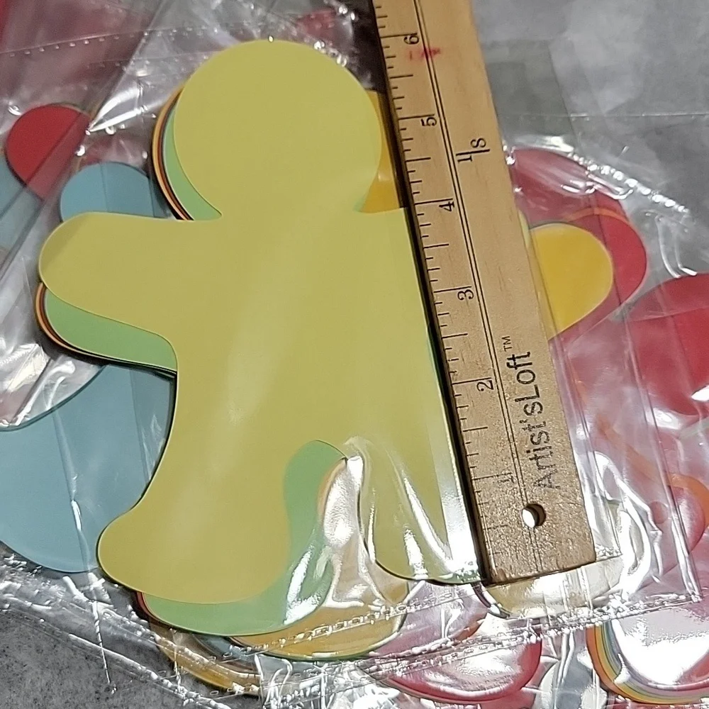 Nw 100pcs People Gingerbread Man Paper Decorations Window School Art Index Paper